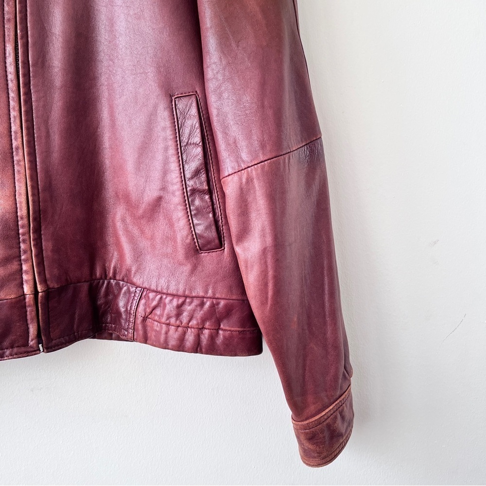 Vintage Members Only By Europe Craft Brown Leather Men’s Bomber Jacket Size 44 L - Picture 4 of 16